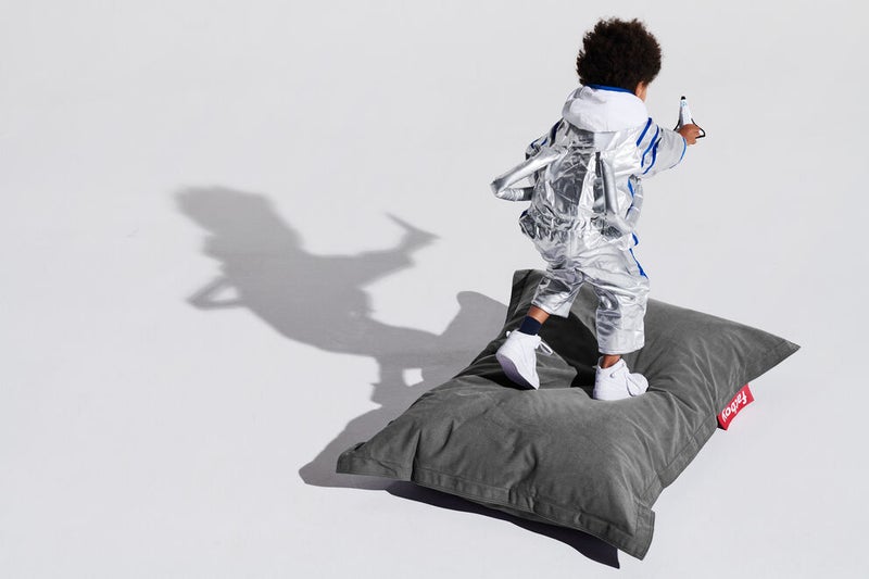 Fatboy Junior Soft Canvas Indoor Bean Bag | Made from 100% recycled polyester | Uniquely designed with children in mind | Durable, Tear & Wear resistant fabric | 100 x 130 cm - Charcoal Grey - Image 2